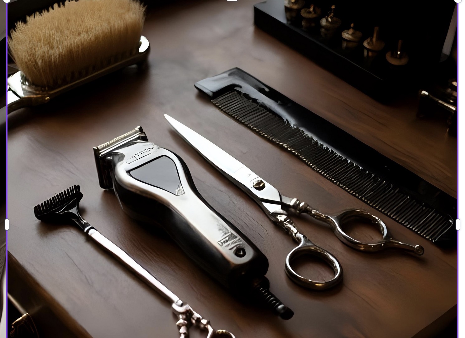 Barber tools for styling and maintaining a fade haircut.