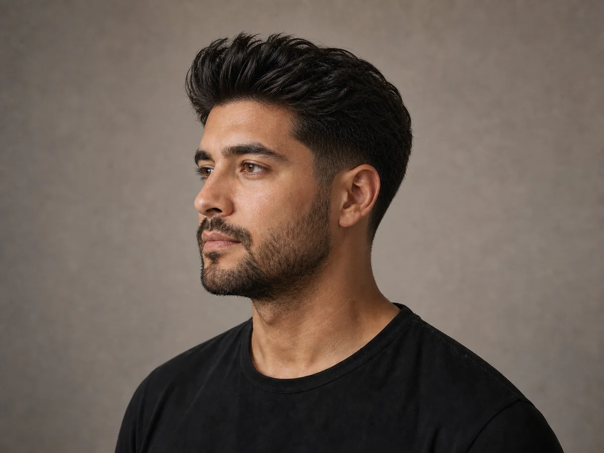 The same man after trying a textured quiff