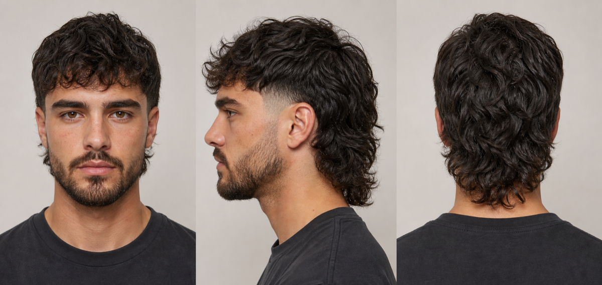 Burst Fade Mullet haircut example